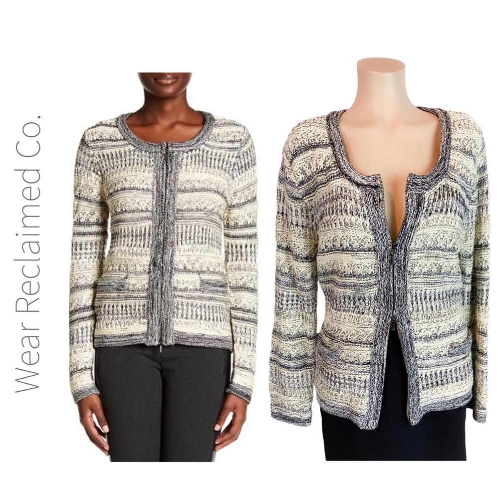 COPY - YUKA Mixed Stitch Zip Jacket Cardigan